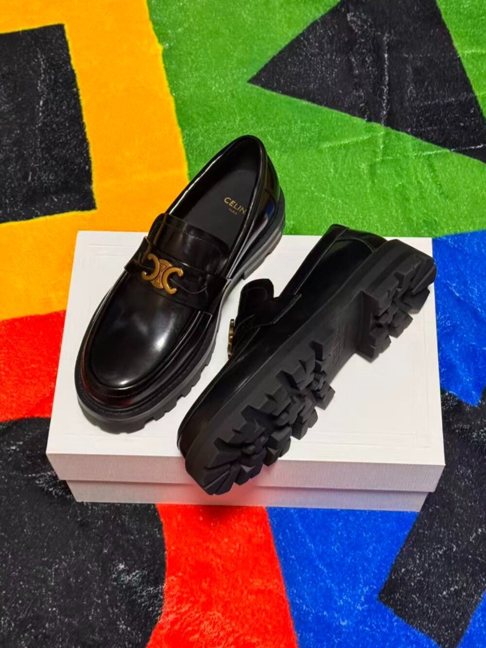 Celine women's black loafers, EU size 37